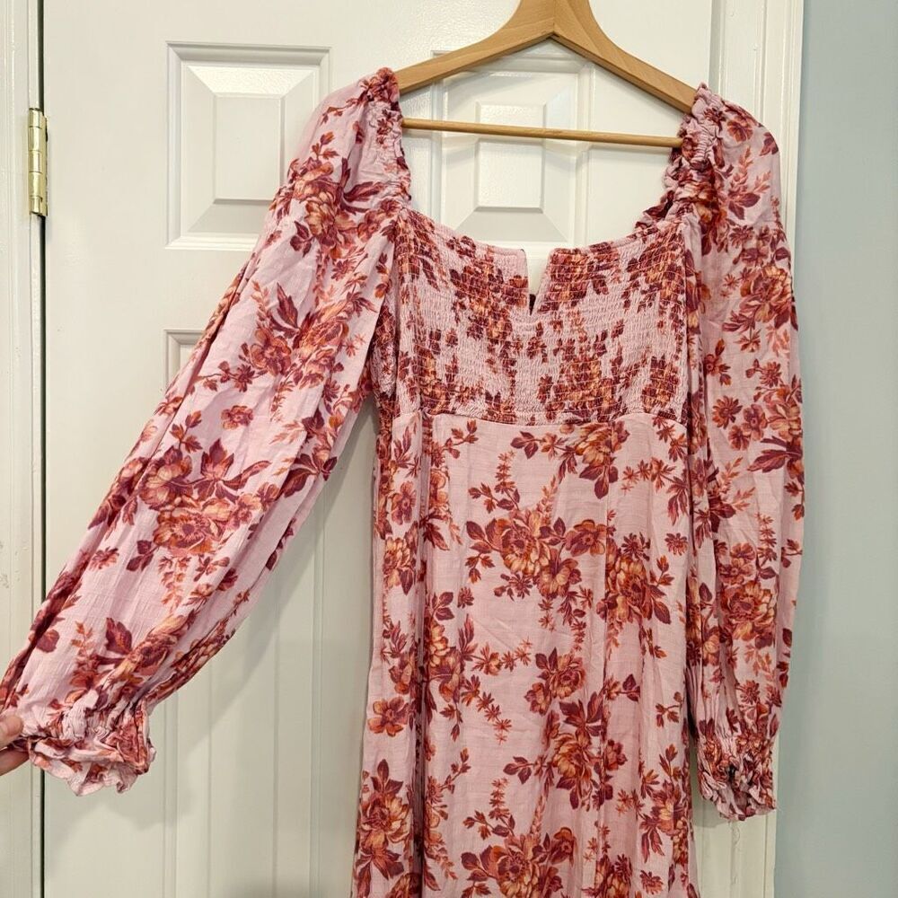 Free People Jaymes Floral Print Long Midi Dress Size XS PrairieCore Cottagecore - Picture 7 of 9